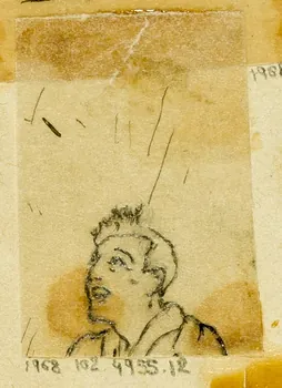 partie d'un ensemble de dessins Tête d'homme 1968.102.4955.12 Photo Mucem