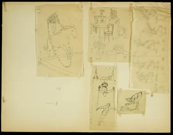partie d'un ensemble de dessins Acrobatie équestre 1968.102.4955.120 Photo Mucem