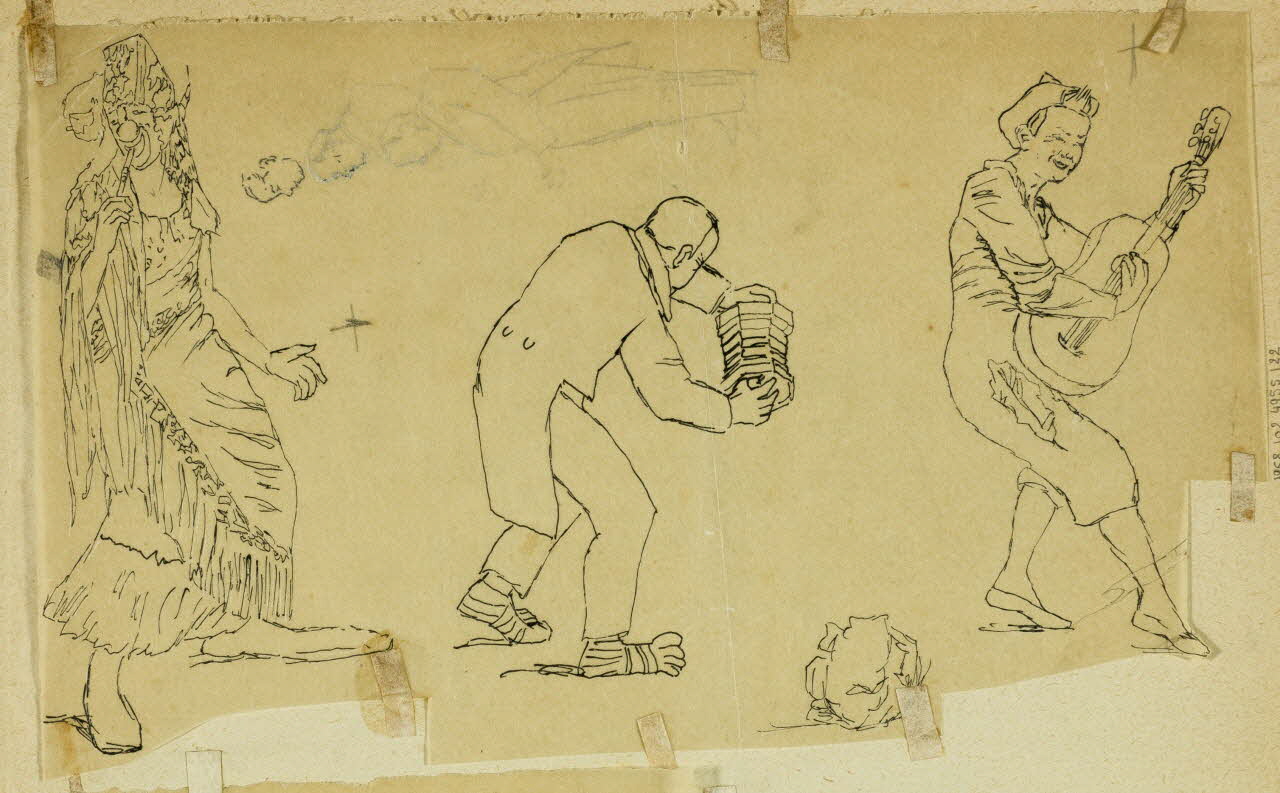 partie d'un ensemble de dessins Clowns musiciens 1968.102.4955.122 Photo Mucem