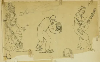 partie d'un ensemble de dessins Clowns musiciens 1968.102.4955.122  Photo Mucem