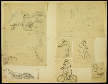 partie d'un ensemble de dessins Acrobates et automobiles 1968.102.4955.124  Photo Mucem