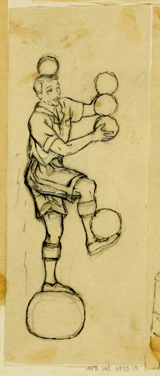 partie d'un ensemble de dessins Jongleur 1968.102.4955.13 Photo Mucem