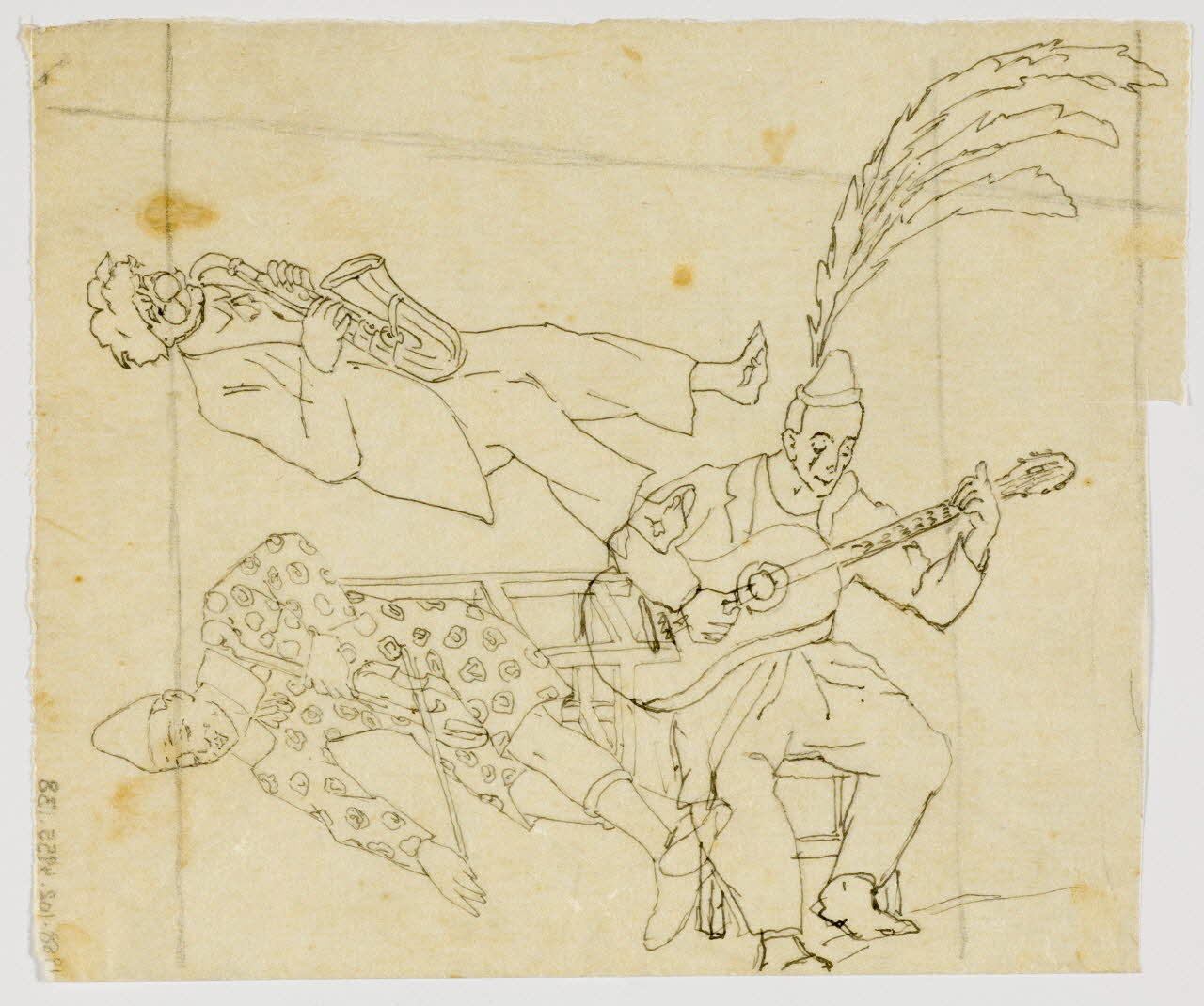 partie d'un ensemble de dessins Clowns musiciens 1968.102.4955.138 Photo Mucem