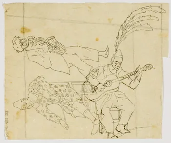 partie d'un ensemble de dessins Clowns musiciens 1968.102.4955.138 Photo Mucem