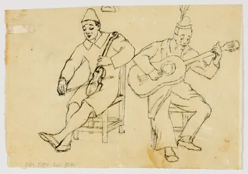 partie d'un ensemble de dessins Clowns musiciens 1968.102.4955.140  Photo Mucem