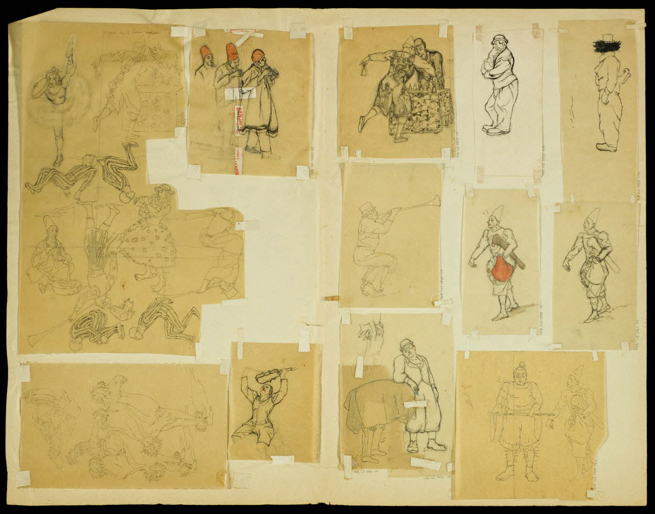 partie d'un ensemble de dessins Clowns 1968.102.4955.142 Photo Mucem