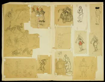 partie d'un ensemble de dessins Clown 1968.102.4955.144 Photo Mucem