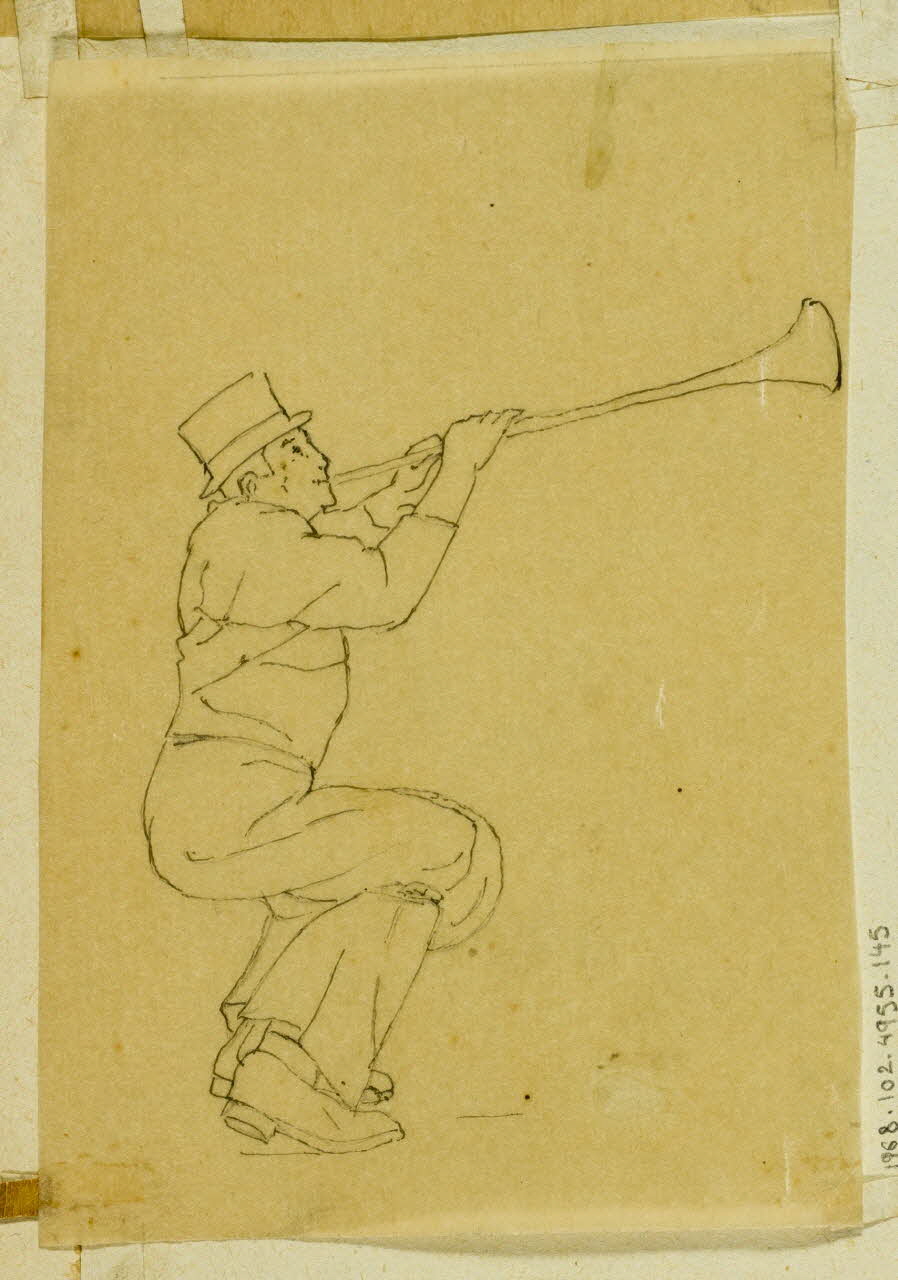 partie d'un ensemble de dessins Joueur de trompette 1968.102.4955.145 Photo Mucem