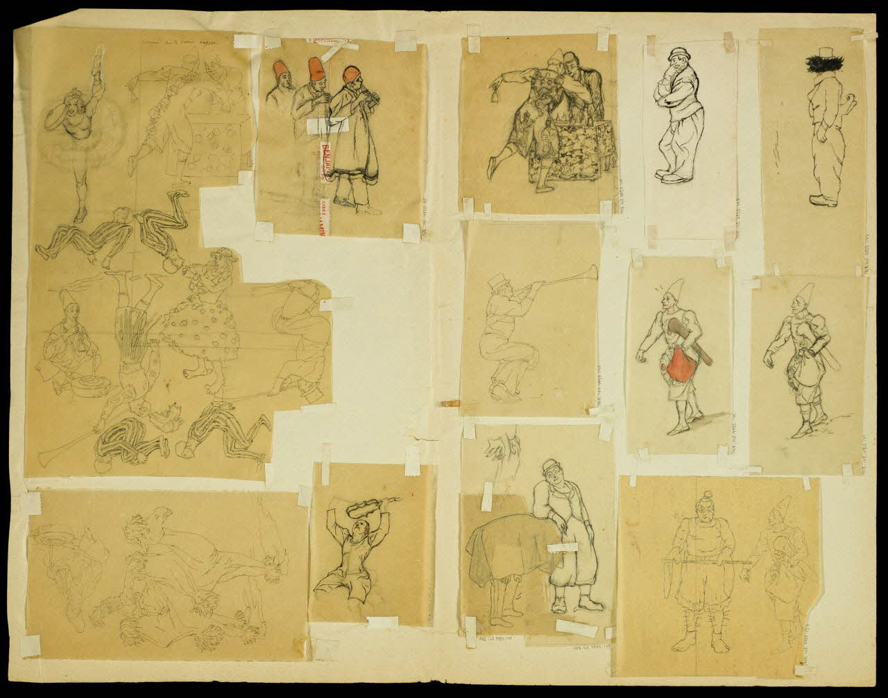partie d'un ensemble de dessins Homme accroupi sous un tissu 1968.102.4955.148 Photo Mucem
