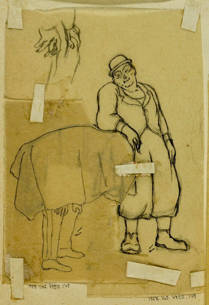 partie d'un ensemble de dessins Clown 1968.102.4955.149 Photo Mucem