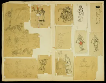 partie d'un ensemble de dessins Clown 1968.102.4955.149  Photo Mucem