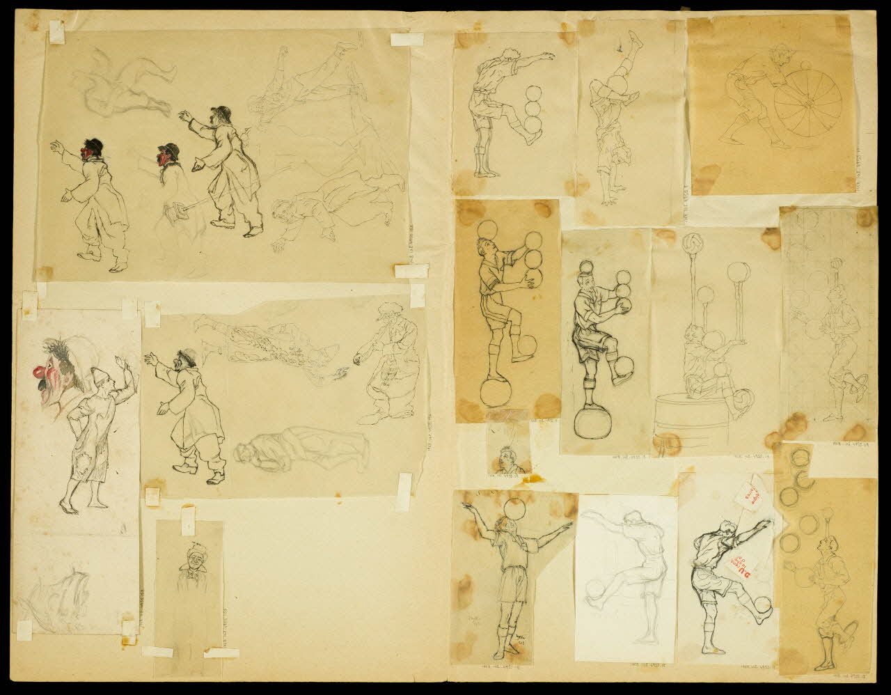 partie d'un ensemble de dessins Clowns 1968.102.4955.152 Photo Mucem
