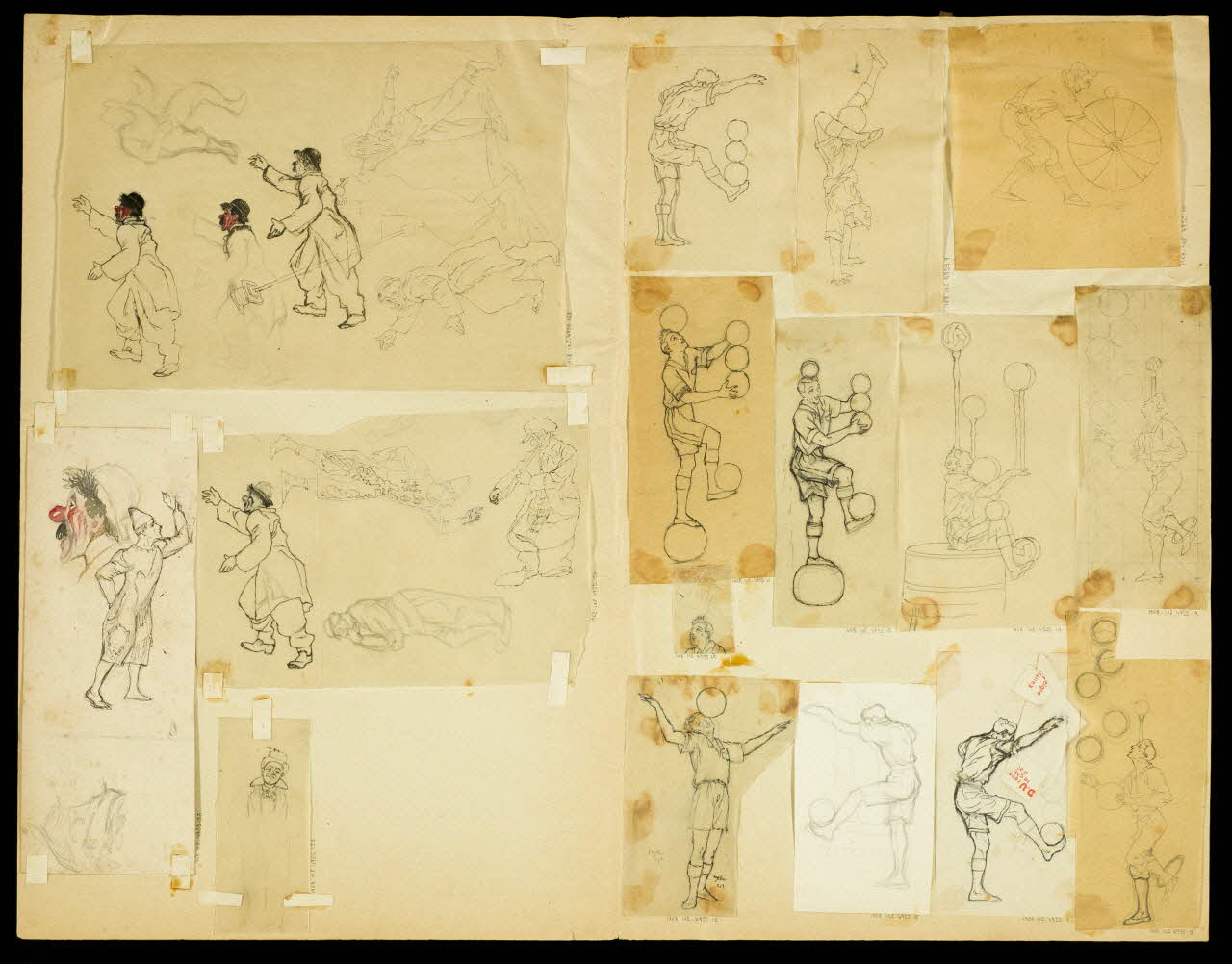 partie d'un ensemble de dessins Clowns 1968.102.4955.153 Photo Mucem
