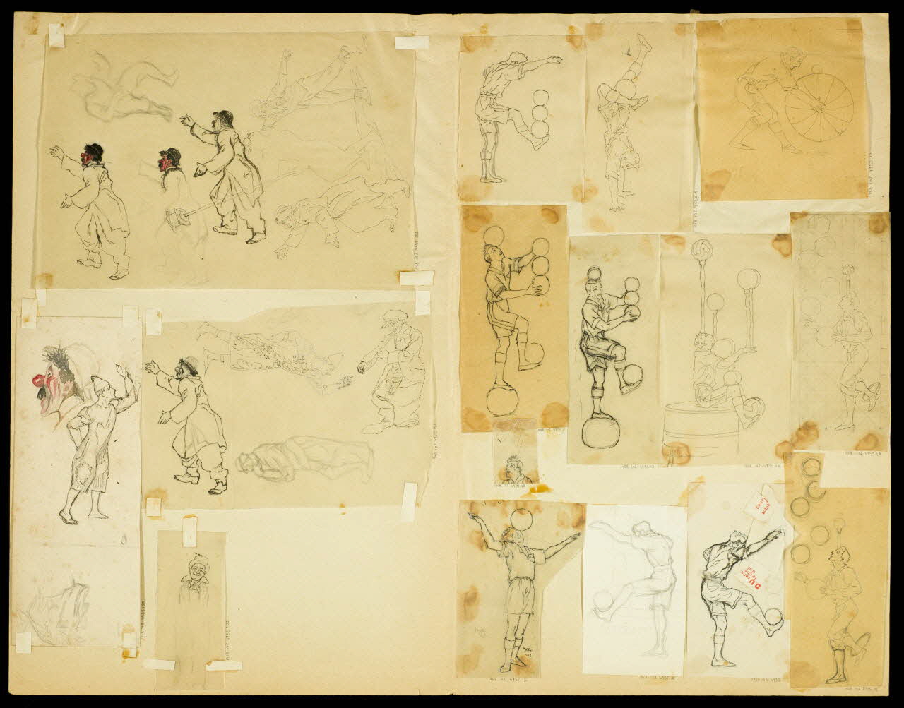 partie d'un ensemble de dessins Tête de clown 1968.102.4955.155 Photo Mucem