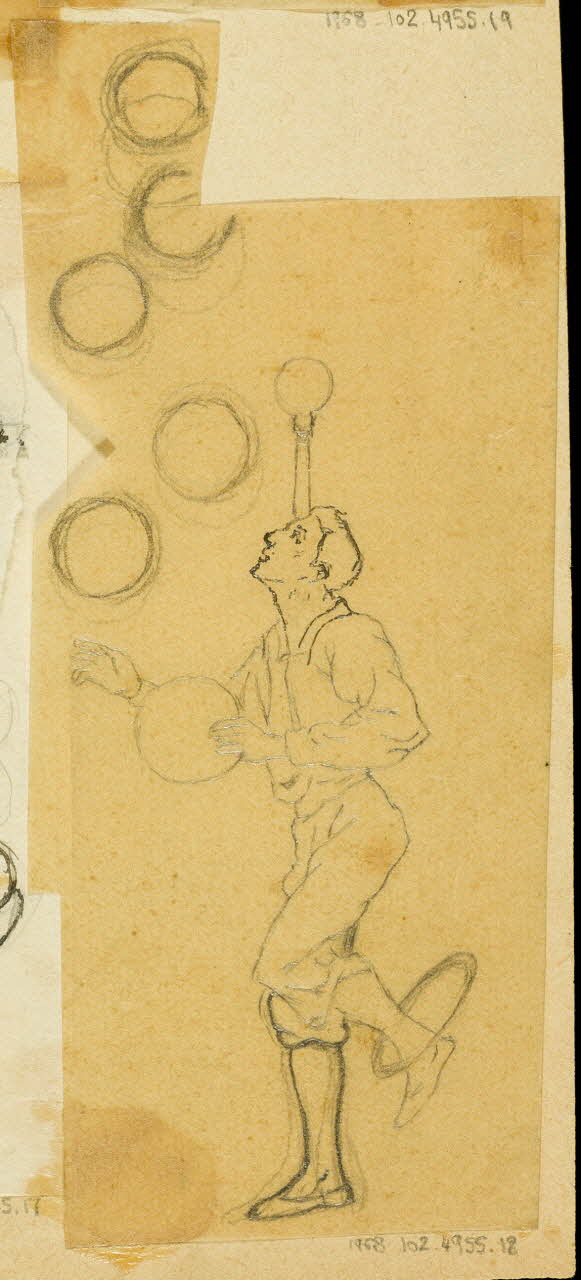 partie d'un ensemble de dessins Jongleur 1968.102.4955.18 Photo Mucem