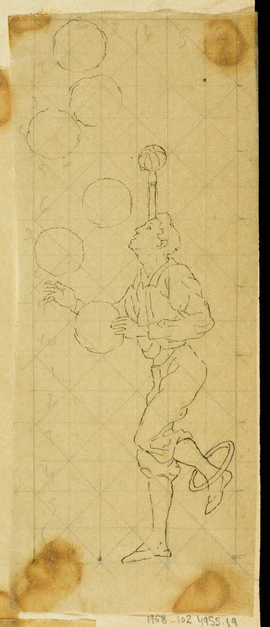 partie d'un ensemble de dessins Jongleur 1968.102.4955.19 Photo Mucem