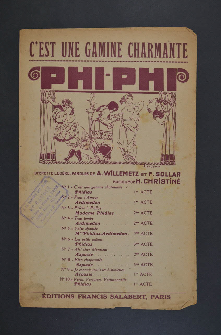 Fabien Sollar ; Albert Willemetz ; Henri Christiné ; Francis F. Salabert chanson petit format Île-de-France, France 1918 1966.158.214 Photo Mucem