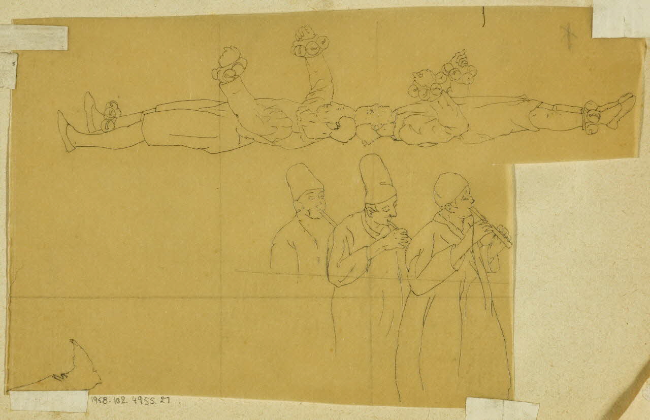 partie d'un ensemble de dessins Musiciens et acrobates 1968.102.4955.27 Photo Mucem