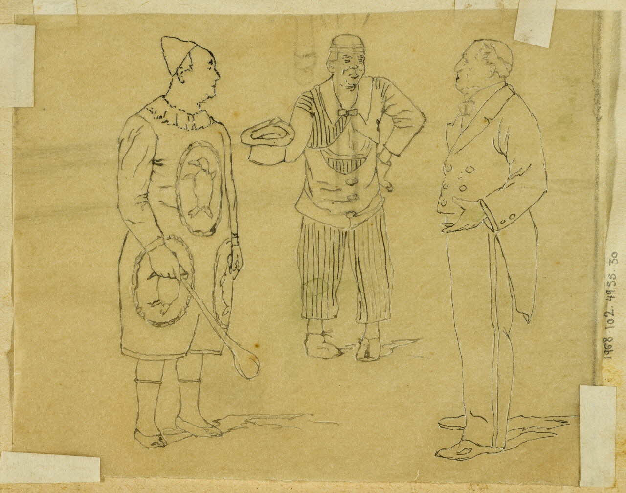 partie d'un ensemble de dessins Hommes vêtus de costumes de cirque 1968.102.4955.30 Photo Mucem