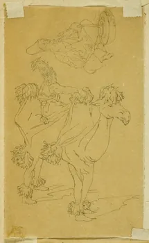 partie d'un ensemble de dessins Chameau et charmeur de serpent 1968.102.4955.33 Photo Mucem