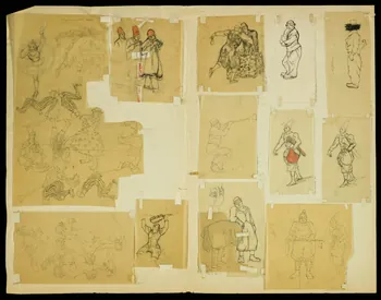 partie d'un ensemble de dessins Chameau et charmeur de serpent 1968.102.4955.33  Photo Mucem