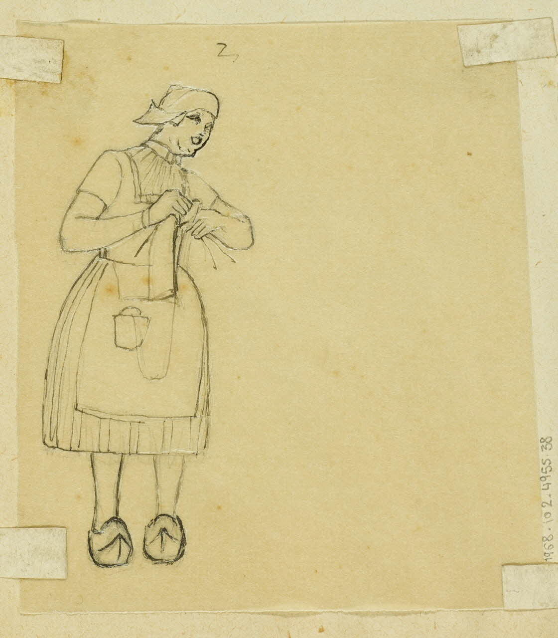 partie d'un ensemble de dessins Portrait de femme 1968.102.4955.38 Photo Mucem