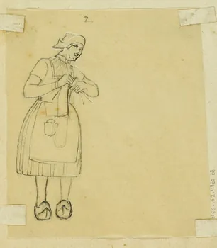 partie d'un ensemble de dessins Portrait de femme 1968.102.4955.38 Photo Mucem