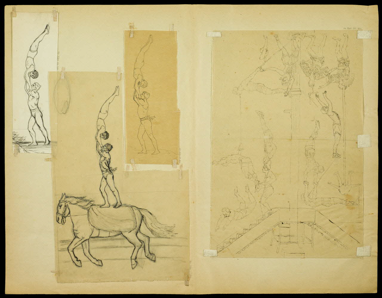 partie d'un ensemble de dessins Acrobates et équilibristes 1968.102.4955.40 Photo Mucem