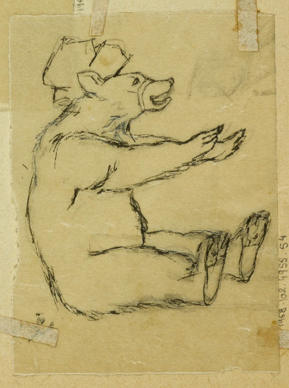 partie d'un ensemble de dessins Ours assis 1968.102.4955.54 Photo Mucem