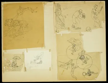 partie d'un ensemble de dessins Jongleur 1968.102.4955.57 Photo Mucem