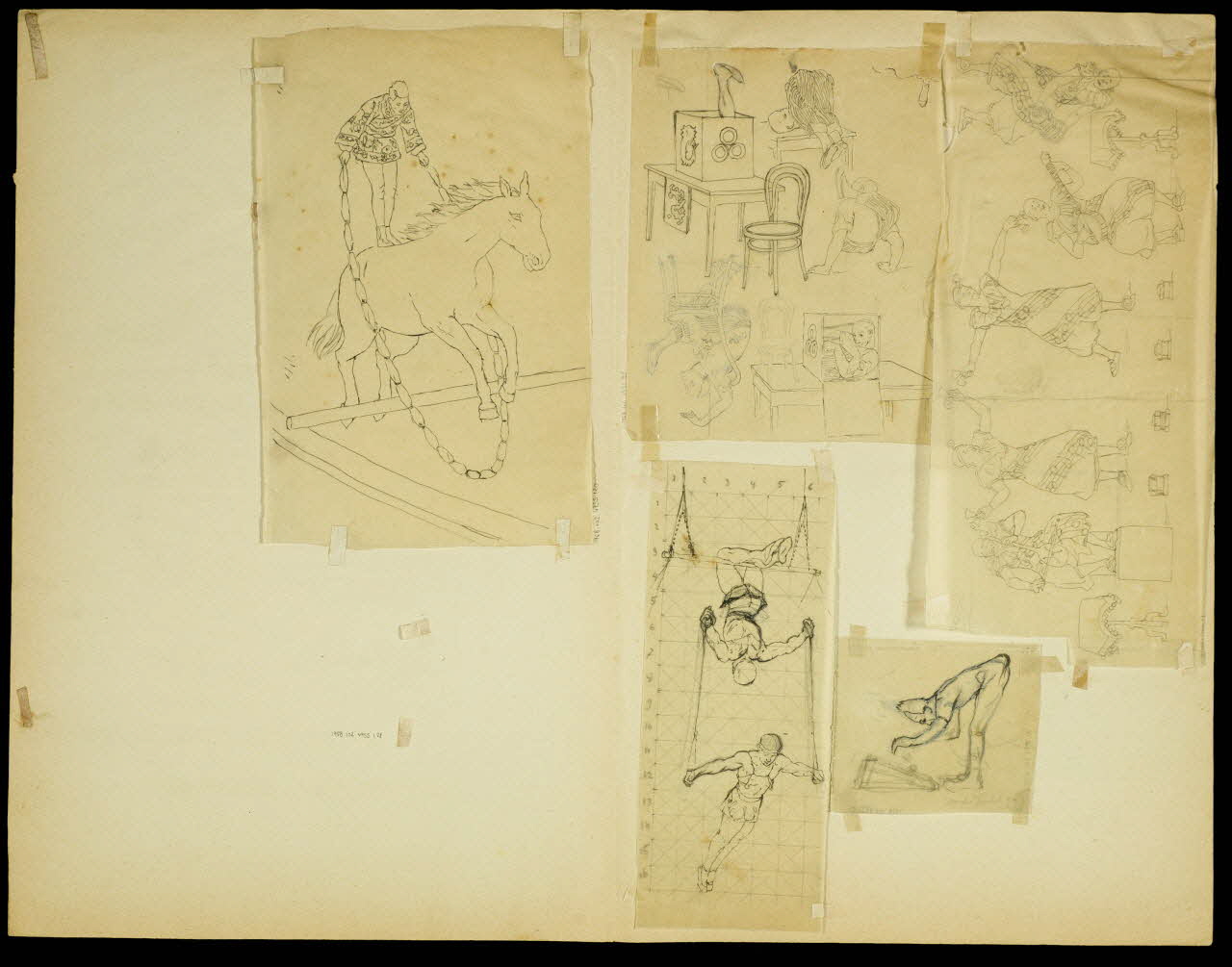 partie d'un ensemble de dessins Clowns musiciens 1968.102.4955.59 Photo Mucem