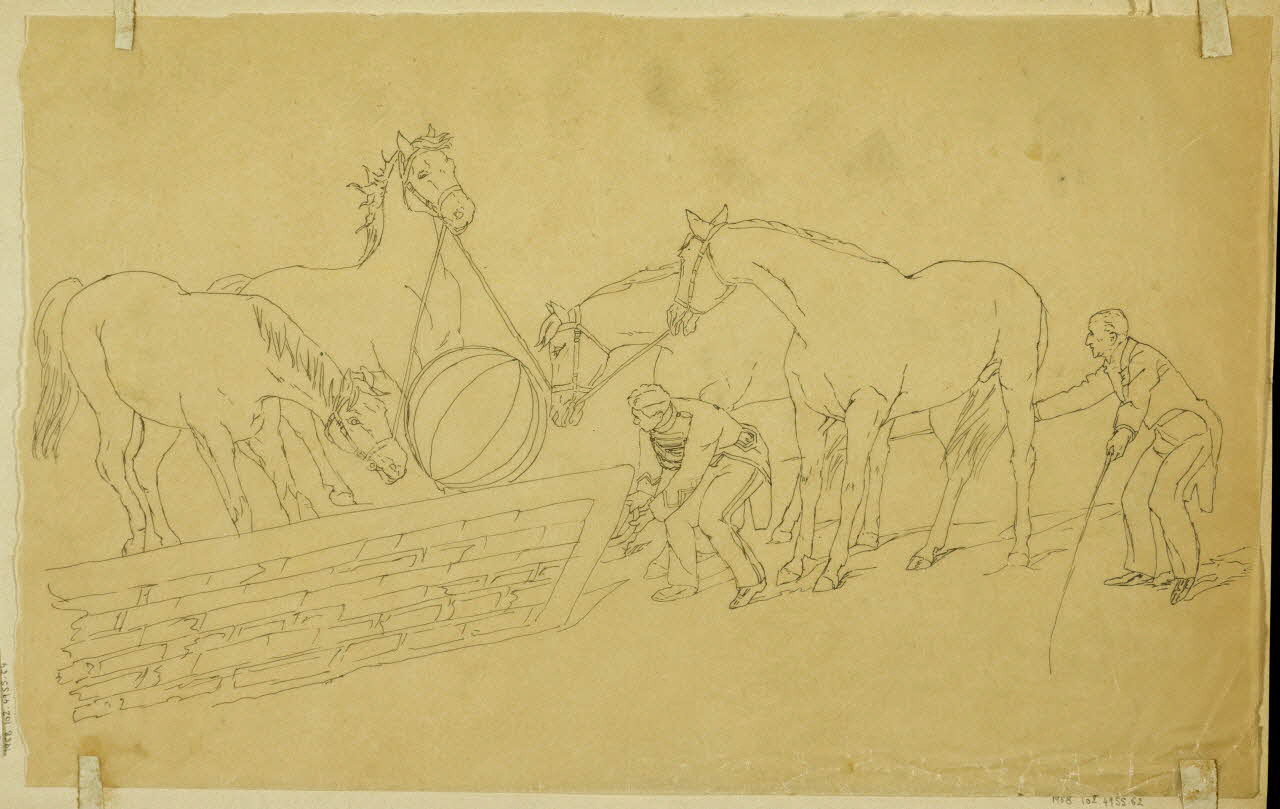 partie d'un ensemble de dessins Dresseurs et chevaux 1968.102.4955.62 Photo Mucem