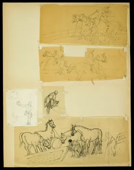 partie d'un ensemble de dessins Cavalier 1968.102.4955.66 Photo Mucem