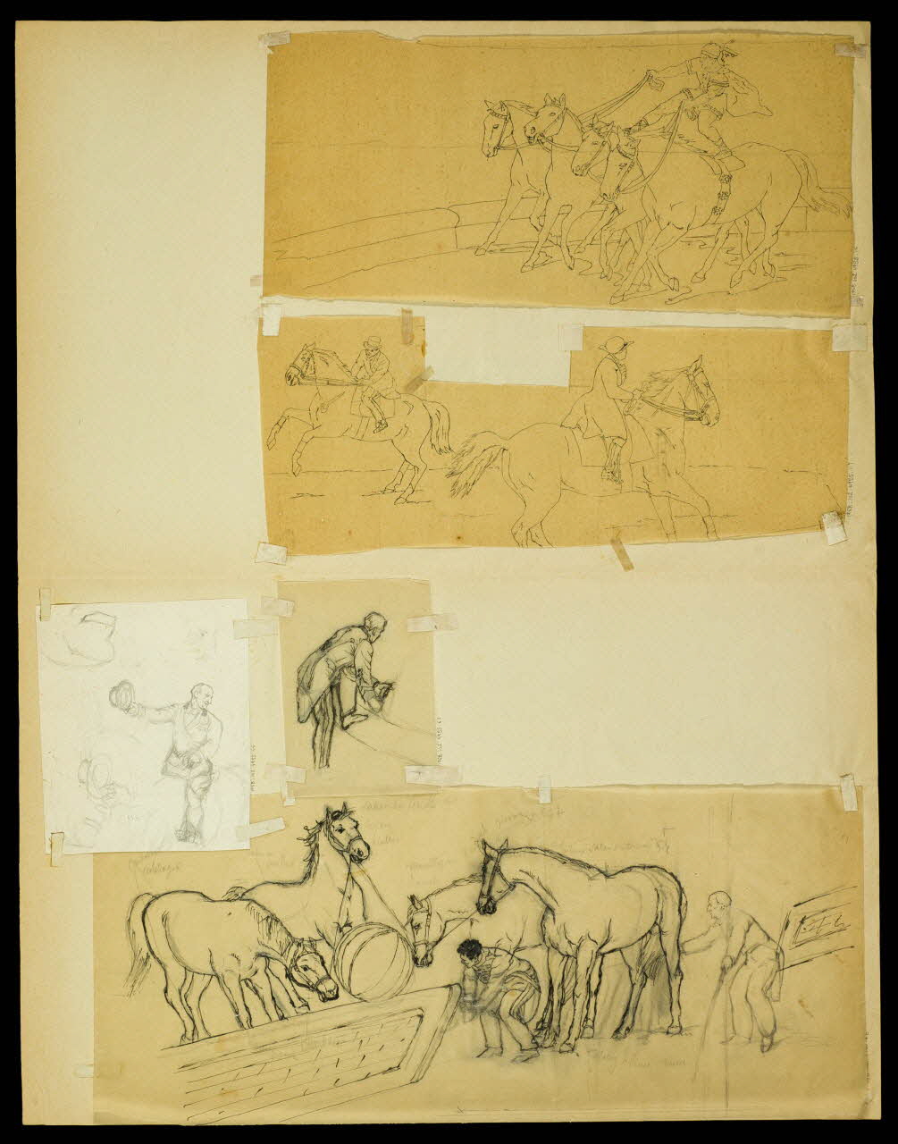 partie d'un ensemble de dessins Spectacle équestre 1968.102.4955.68 Photo Mucem