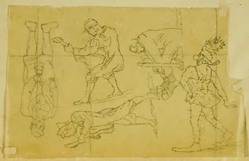 partie d'un ensemble de dessins Clowns 1968.102.4955.7  Photo Mucem