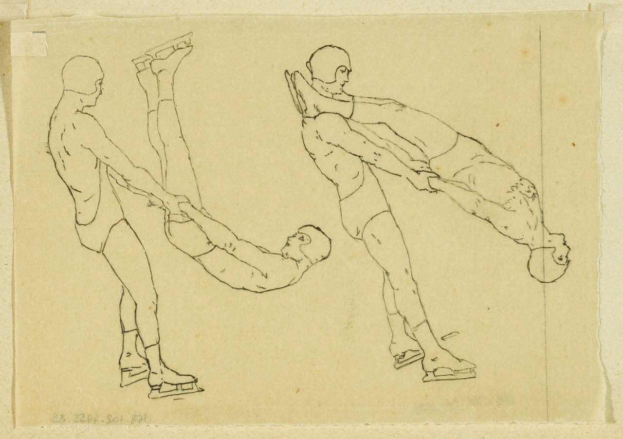 partie d'un ensemble de dessins Acrobates portant des patins à glace 1968.102.4955.85  Photo Mucem