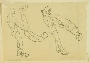 partie d'un ensemble de dessins Acrobates portant des patins à glace 1968.102.4955.85 Photo Mucem