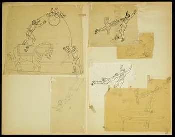 partie d'un ensemble de dessins Danseurs sur patins à roulettes 1968.102.4955.88 Photo Mucem