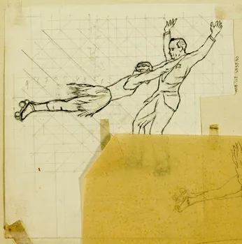 partie d'un ensemble de dessins Danseurs sur patins à roulettes 1968.102.4955.90 Photo Mucem