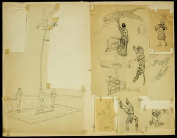 partie d'un ensemble de dessins Jongleur 1968.102.4956.24 Photo Mucem