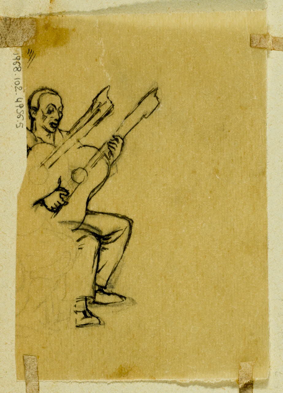 partie d'un ensemble de dessins Joueur de guitare 1968.102.4956.5  Photo Mucem