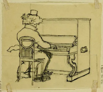 partie d'un ensemble de dessins Pianiste 1968.102.4958.4 Photo Mucem