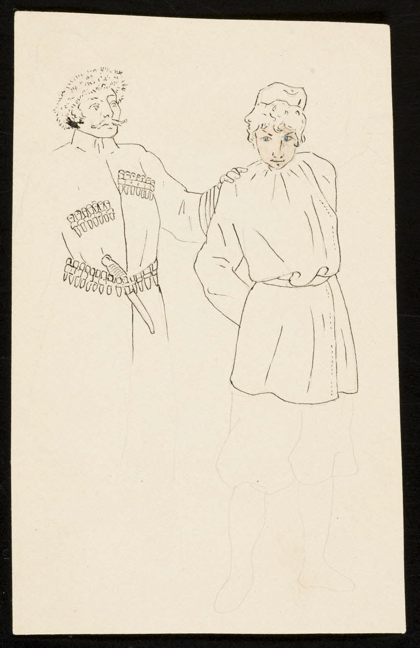 partie d'un ensemble de dessins Scène de théâtre 1968.102.4964.1 Photo Mucem
