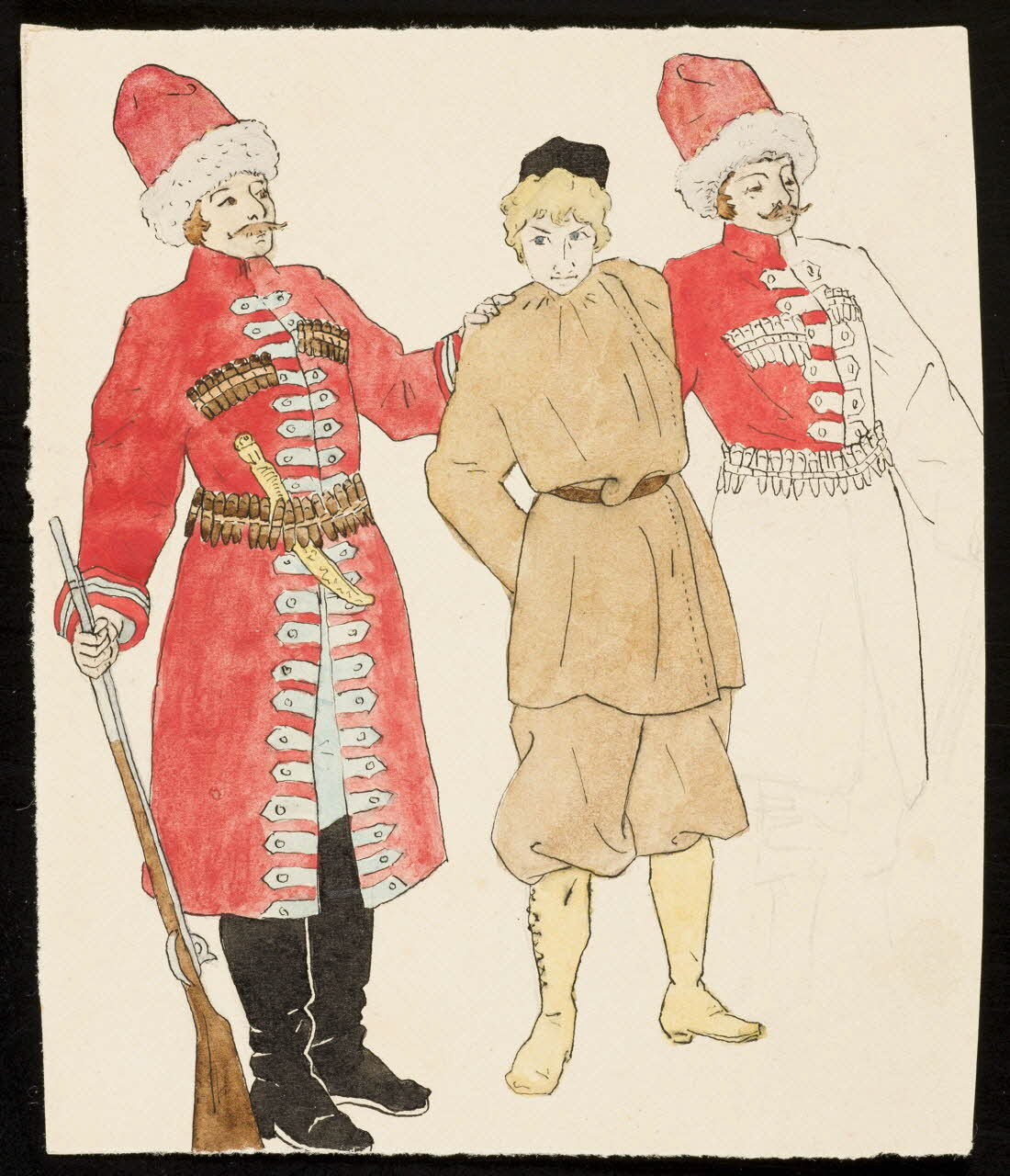 partie d'un ensemble de dessins Arrestation 1968.102.4964.3 Photo Mucem