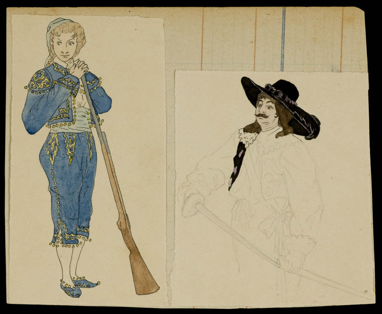 partie d'un ensemble de dessins Hommes en costume de cirque 1968.102.4965 Photo Mucem