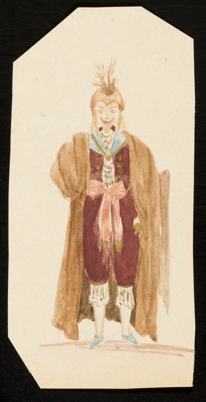 partie d'un ensemble de dessins dans "Le bossu"  théatre Papillon 1968.102.4982 Photo Mucem