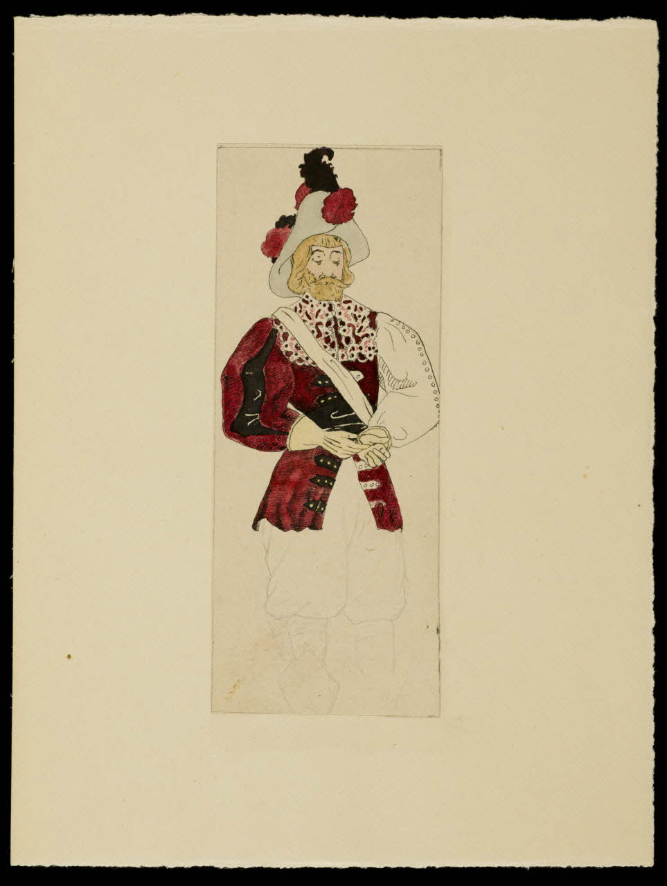 partie d'un ensemble de dessins Théâtre Papillon  Mr Gondoin  grand 1er rôle  (un peu avant 1900) 1968.102.4983 Photo Mucem