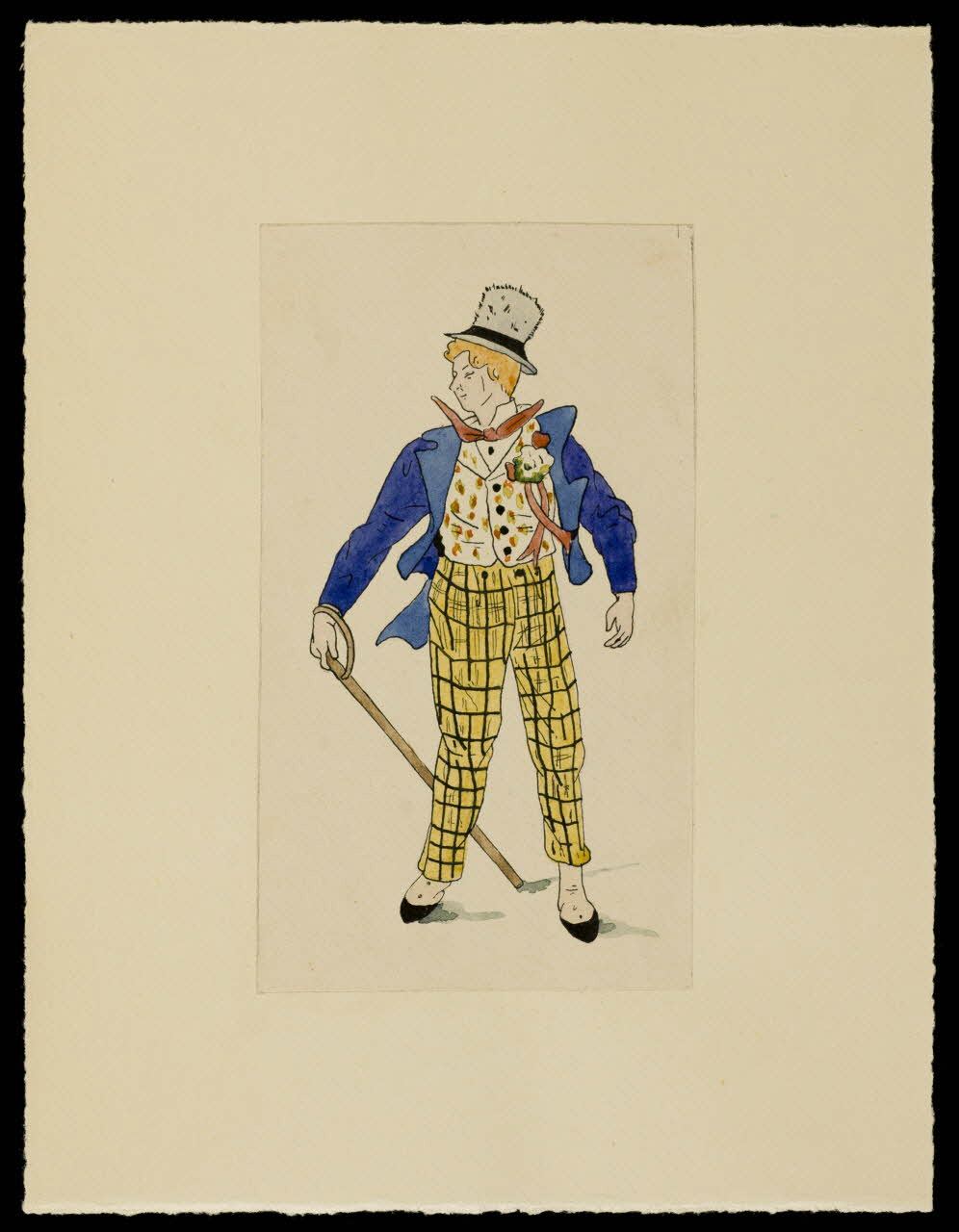 partie d'un ensemble de dessins Théâtre Papillon  Alexandre Parisot  comique  dans Marie-Jeanne  (un peu avant 1900) 1968.102.4984 Photo Mucem