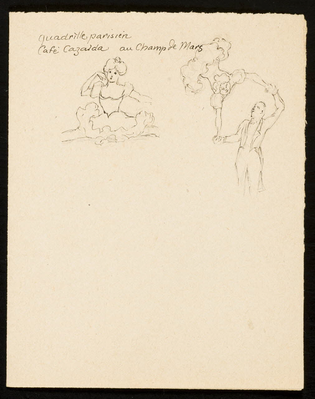 partie d'un ensemble de dessins quadrille parisien 1968.102.4988 Photo Mucem