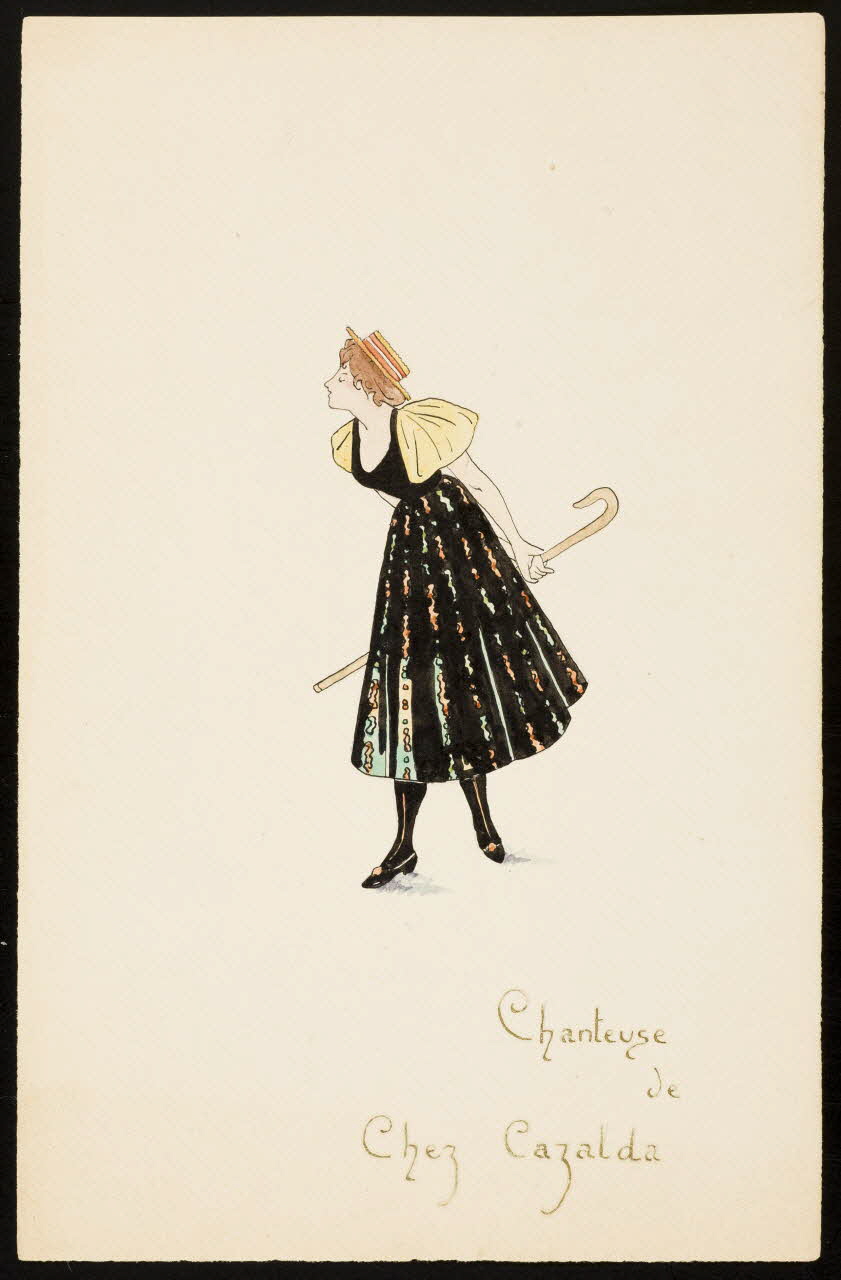 partie d'un ensemble de dessins Chanteuse  de  Chez Cazalda 1968.102.4989 Photo Mucem